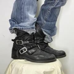 ヴィンテージ ブーツ Distressed Punk Biker Boots Dark Punk Distressed Biker Boots - メルカリ