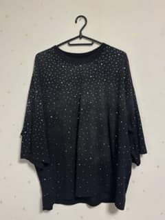 ラインストーン装飾 ブラック Tシャツのサムネイル