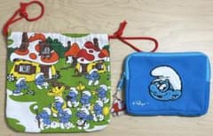 スマーフ 巾着 ミニポーチ ガチャ 2点セットのサムネイル