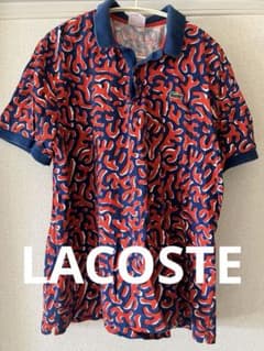 【SALE】万博カラー　ラコステ　サンゴ柄　ポロシャツのサムネイル