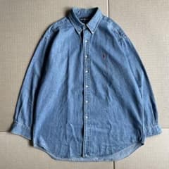 ラルフローレン  長袖 ボタンダウンシャツ ワンポイントロゴ ポニー 肉厚のサムネイル