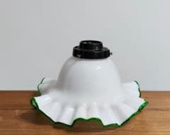乳白色 フリルガラス レトロ ヴィンテージ ランプシェード 電飾 ※シェードのみ