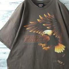 希少サイズ☆ハーレーダビッドソン イーグル イノシシ Tシャツ ブラウン 3L 希少サイズ☆ハーレーダビッドソン イーグル イノシシ Tシャツ
