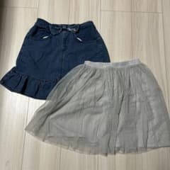 デニムフリルスカート ゴムウエストのサムネイル