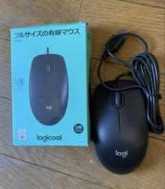 Logicool M100n 有線マウス ブラック USB フルサイズ 箱付きのサムネイル