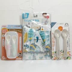 bunkins Pigeon ビブ　スプーン　フォーク　セット　YA140612のサムネイル