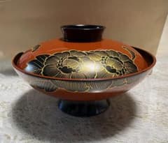 懐石椀.牡丹沈金蒔絵蓋椀.径16.4cm10客セット箱入りのサムネイル