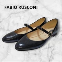 FABIO RUSCONI ラウンドトウメリージェーン ブラックエナメル 37