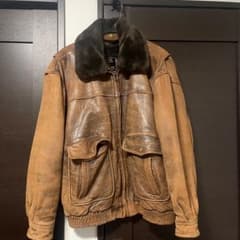 TIME & TIDE フライトジャケット レザー ブラウン L 80年代のサムネイル