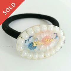 K3～様専用（お花入りヘアゴム  ラメ入り )のサムネイル