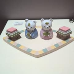 がんちゃん様専用 2日間限定値下げ ナチュラルキッチンクマのひな人形セットのサムネイル
