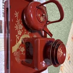 朱塗 梅松蒔絵 銚子 盃台 盃セット 漆器のサムネイル