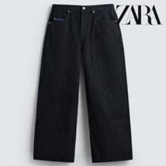 在庫品限りCHAMPION X ZARA ストライプ バギーフィットジーンズ36