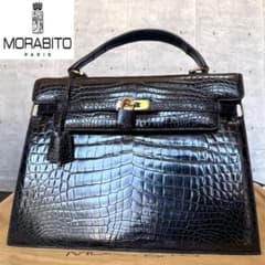 MORABITO 定価160万 スカラ28 ポロサス クロコダイル ハンドバッグ 