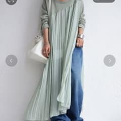antiqua 新品 ロング トップス  切替 スリット ワンピース シースルーのサムネイル