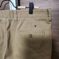 90s トミーヒルフィガー 2タック チノパン W35 ベージュ シティボーイのサムネイル