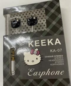 (294)KEEKA ハローキティ イヤホン KA-07 ブラック