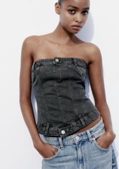 ZARA TRF コルセット　トップス　デニムのサムネイル