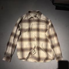 GU ネルシャツ ベージュ チェック柄 長袖