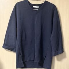 【LOWRYS FARM】Vネック サイドスリット 長袖カットソー ネイビー Mのサムネイル