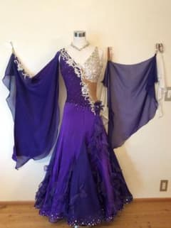 アオイプロデュース製 紫 社交ダンス スタンダードドレス 中古