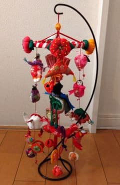 吊るし雛 つるし飾り ひな祭り スタンド付き ハンドメイド 雛飾りのサムネイル