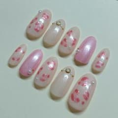 ✡﻿ネイルチップ✡﻿ ヒョウ柄ピンクのサムネイル