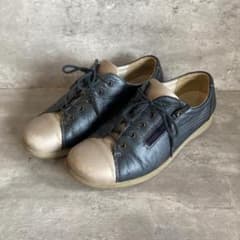 achillses　sorbo（24.0）ブルー/サイドジップ/EEE/