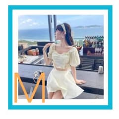 水着 ビキニ タンキニ セパレート スカート パフスリーブ オフショルダーのサムネイル