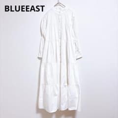 Blue East Shirt Dress Long Dress White Cotton Dress