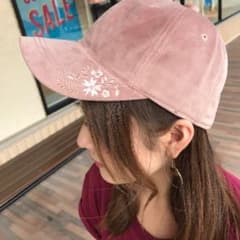 beams刺繍ベロアキャップ　ピンクのサムネイル