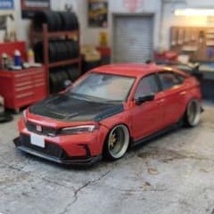 トミカ改造 ホンダ シビックタイプR 無限フルエアロ赤 深リム ☆ホット