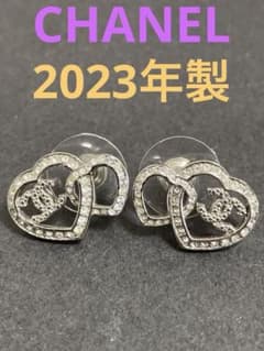 シャネル CHANEL F23N ラインストーン ハート ピアス ココマーク 