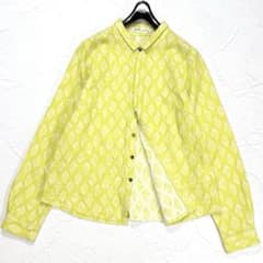美品✨パラスパレス つぼみ柄 ダブルガーゼ 二重織 ジャガード シャツ 