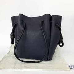 ロエベ フラメンコ ノット アナグラム トートバッグ レザー 紺色