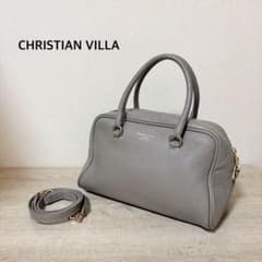訳有 CHRISTIAN VILLA シュリンクレザー2WAYボストンバッグ - メルカリ