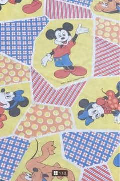 ディズニー　ビンテージシーツ　ハギレ　生地　ヴィンテージ　ミッキー   ミニーのサムネイル