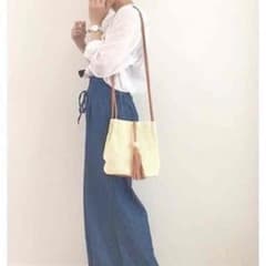 ワイドパンツ デニム ジーパン 流行 パンツ 夏服 春服のサムネイル