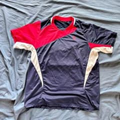 バドミントン スポーツTシャツ ネイビー レッドのサムネイル