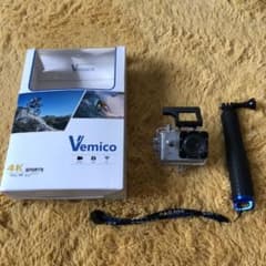 【セルカ棒付き！】Vemico  アクション カメラ　4k 全付属品付きのサムネイル