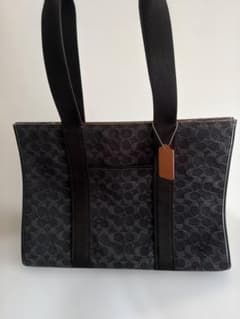 未使用 COACH コーチ CQ672 ラージスミス デニム トートバッグ コーチ ラージ スミス トートバッグ シグネチャー デニム A4 CQ672