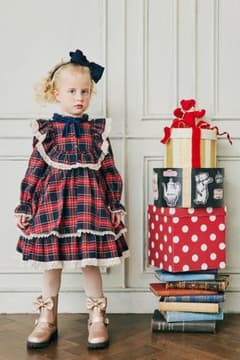 ♥シャーリーテンプル♥タータンフリルワンピース♥コン♥130センチ 