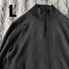 DESCENTE GOLF ハーフジップ ニット セーター ダークグレー L DESCENTE GOLF ハーフジップ ニット セーター ダークグレー L - メルカリ