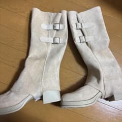 ロングブーツ 白 アプリコット 25cmのサムネイル