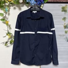 メンズ 美品 THE SHOP TK 長袖 シャツ ネイビー XLサイズのサムネイル