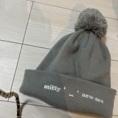 miffy x NEW ERA 니트 모자 비니 그레이