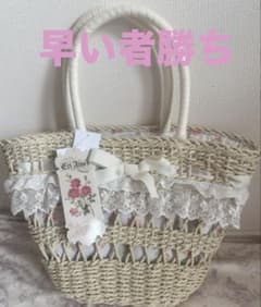 愛野えり しまむら コラボ マノンローズ かごバッグ ロリータ フリル