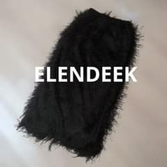 新品タグ付きELENDEEKフリンジストレートスカートブラック