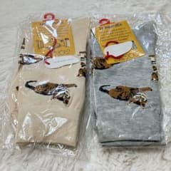 新品未開封 Jamgarden トラネコ柄 ソックス 2足セットのサムネイル