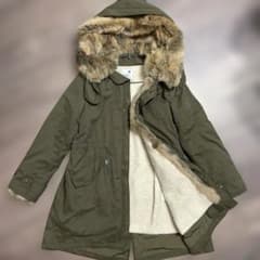 2way ラビットファー付 モッズコート y2k 森ガール フェアリーグランジ